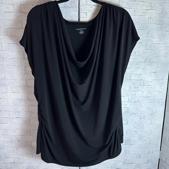Lane Bryant blouse cow Nick black blouse, minimalist career wear plus size - Picture 1 of 9
